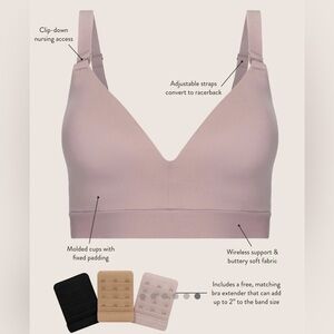 Kindred Bravely Minimalist Maternity and Nursing Plunge Bra
